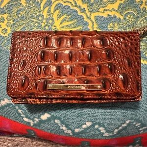 Brahmin Brown Croc-Embossed Wallet